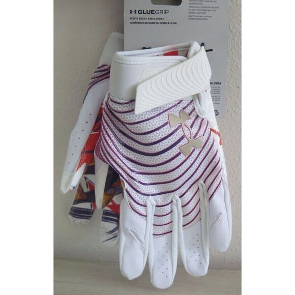 Under Armour Blur 1360947 Mens Sz XL Multi GlueGrip Football Skill Player Gloves - Picture 7 of 7